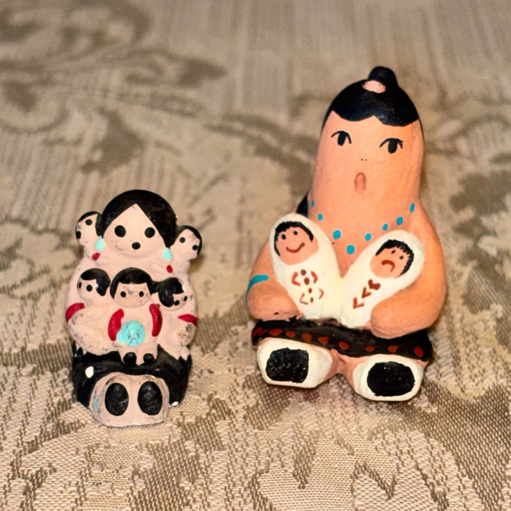 Native American Cochiti Pueblo Story Teller Pottery Dolls